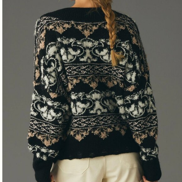 By Anthropologie Textured V-Neck Sweater S $148 NWT - Picture 3 of 4